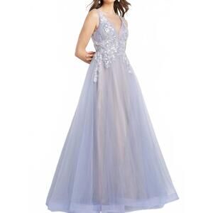 NEW JOVANI floral bodice a-line gown in lavender